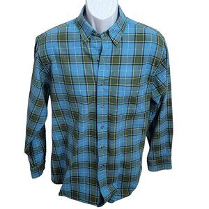Jacob Miller Flannel Shirt, Men M, Blue, Green, Yellow plaid, Wool Blend, EUC